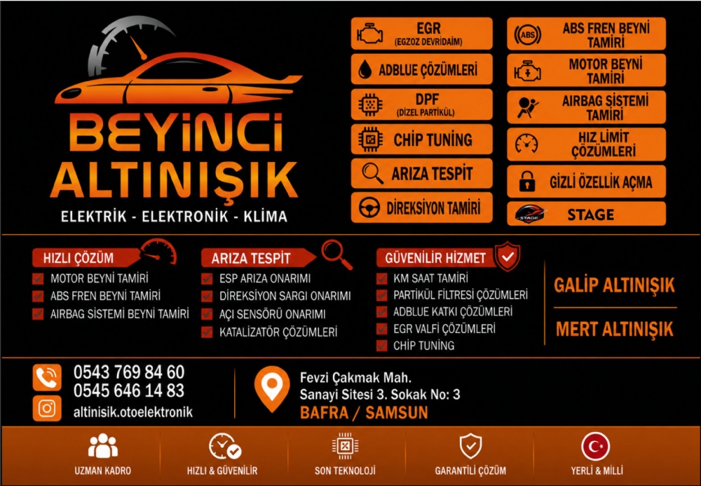 ALTINIŞIK OTO ELEKTRİK, ELEKTRONİK, KLİMA BAFRA